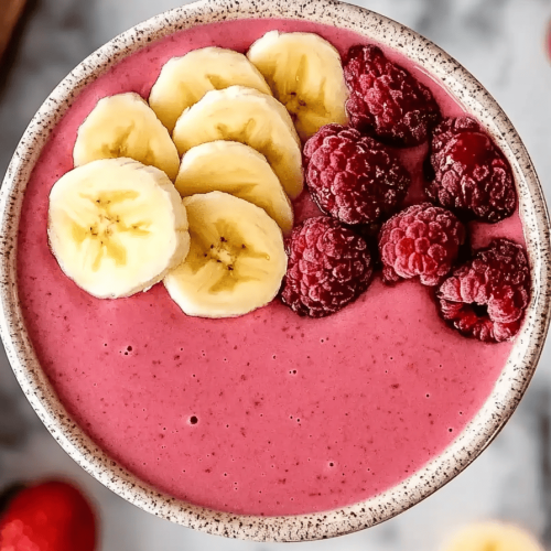 Aardbei-banaan Smoothie Kom