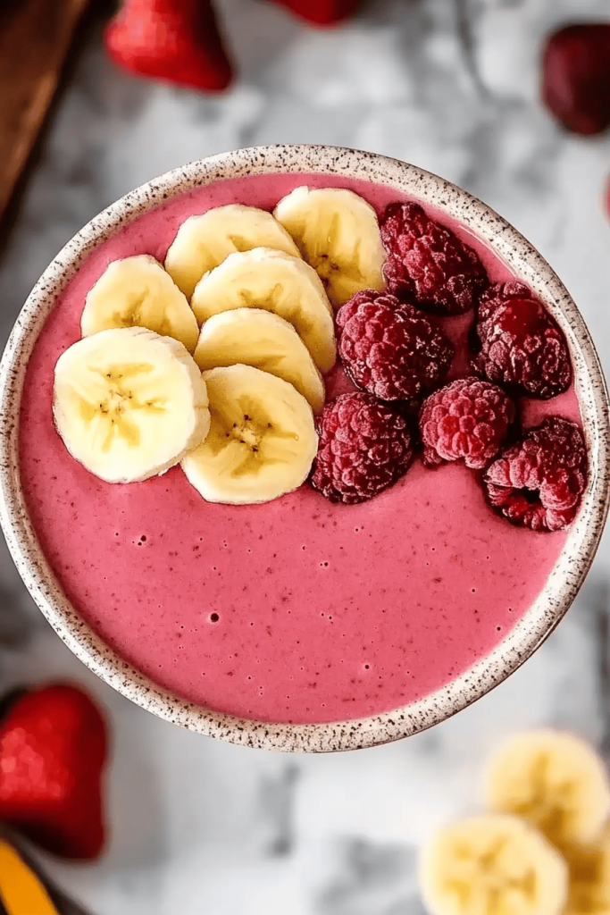 Aardbei-banaan Smoothie Kom