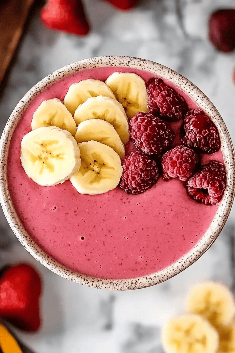 Aardbei-banaan Smoothie Kom ingredients