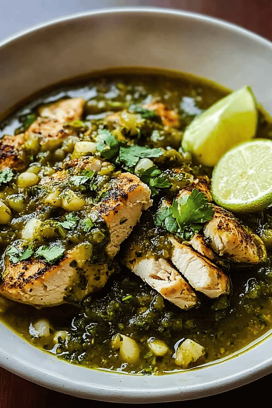Druckkochtopf Hähnchen Salsa Verde Final Dish Presentation