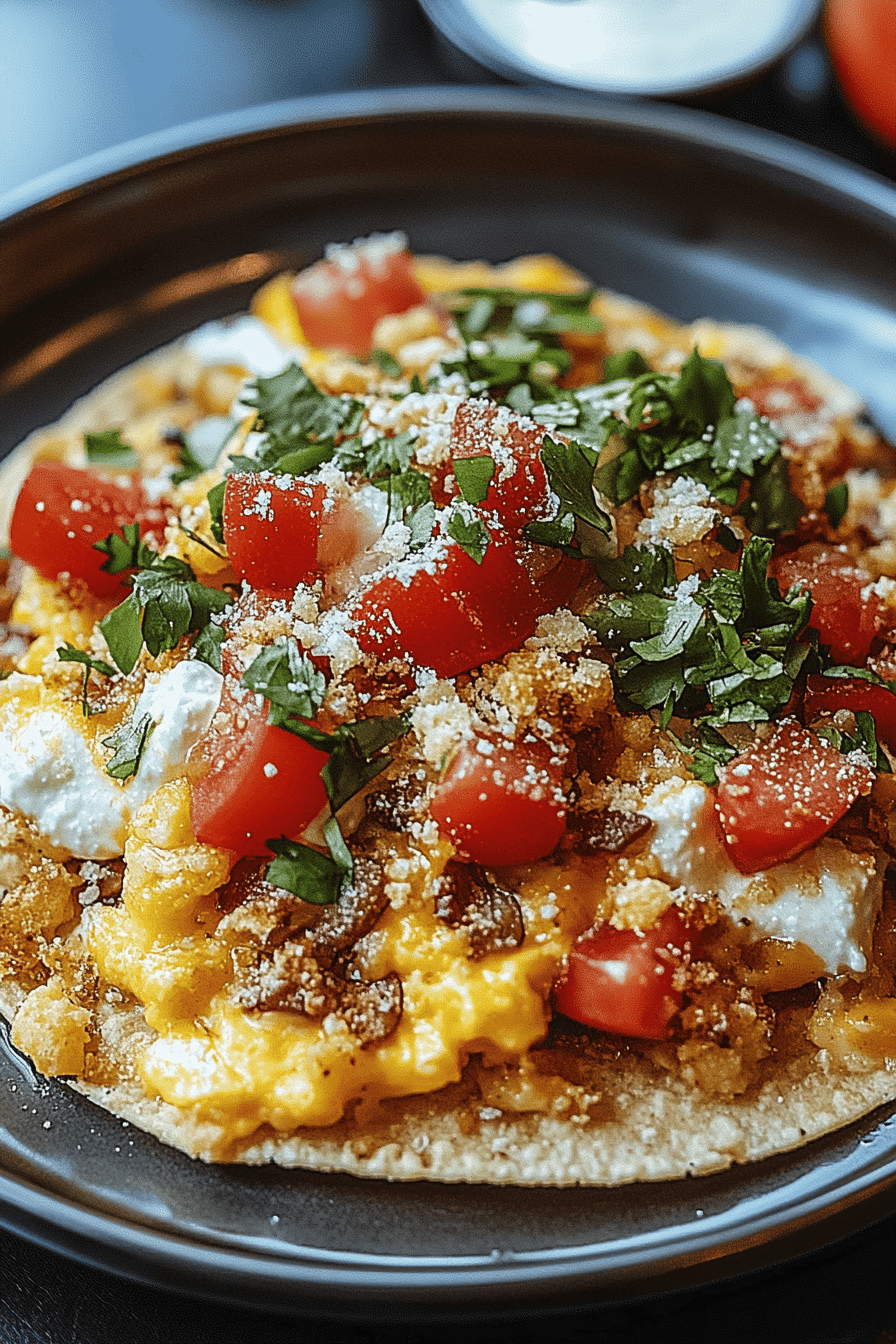 Eenvoudige Migas Final Dish Presentation