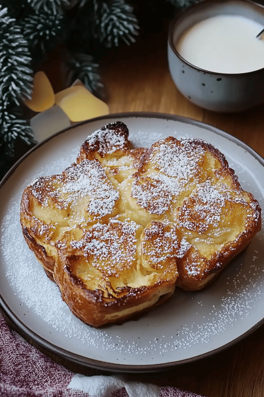 Eierlikör Croissant French Toast Auflauf Final Dish Presentation