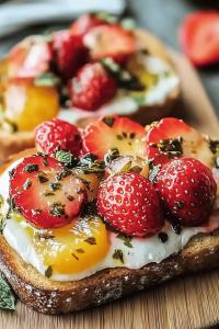 Erdbeer Steinfrucht Toasts