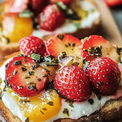 Erdbeer Steinfrucht Toasts