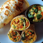 Gemüse-Omelett Chapati Roll