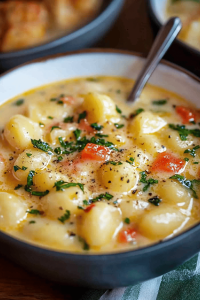 Hähnchen-Gnocchi-Suppe