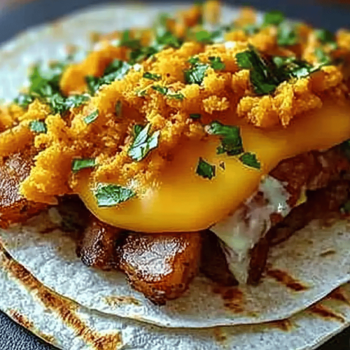 Kartoffel-Ei Käse-Taco