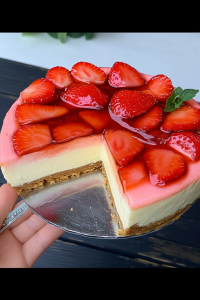 No-Bake Aardbei Kaastaart