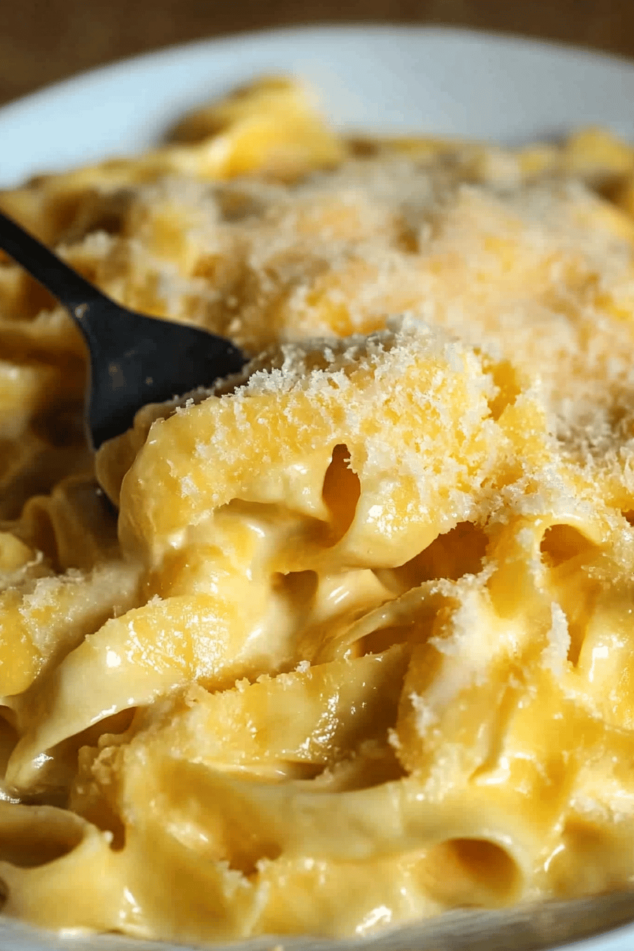 Olive Garden Fettuccine Alfredo Final Dish Presentation