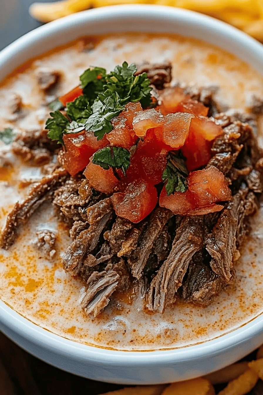 Philly Cheesesteak Queso Final Dish Presentation