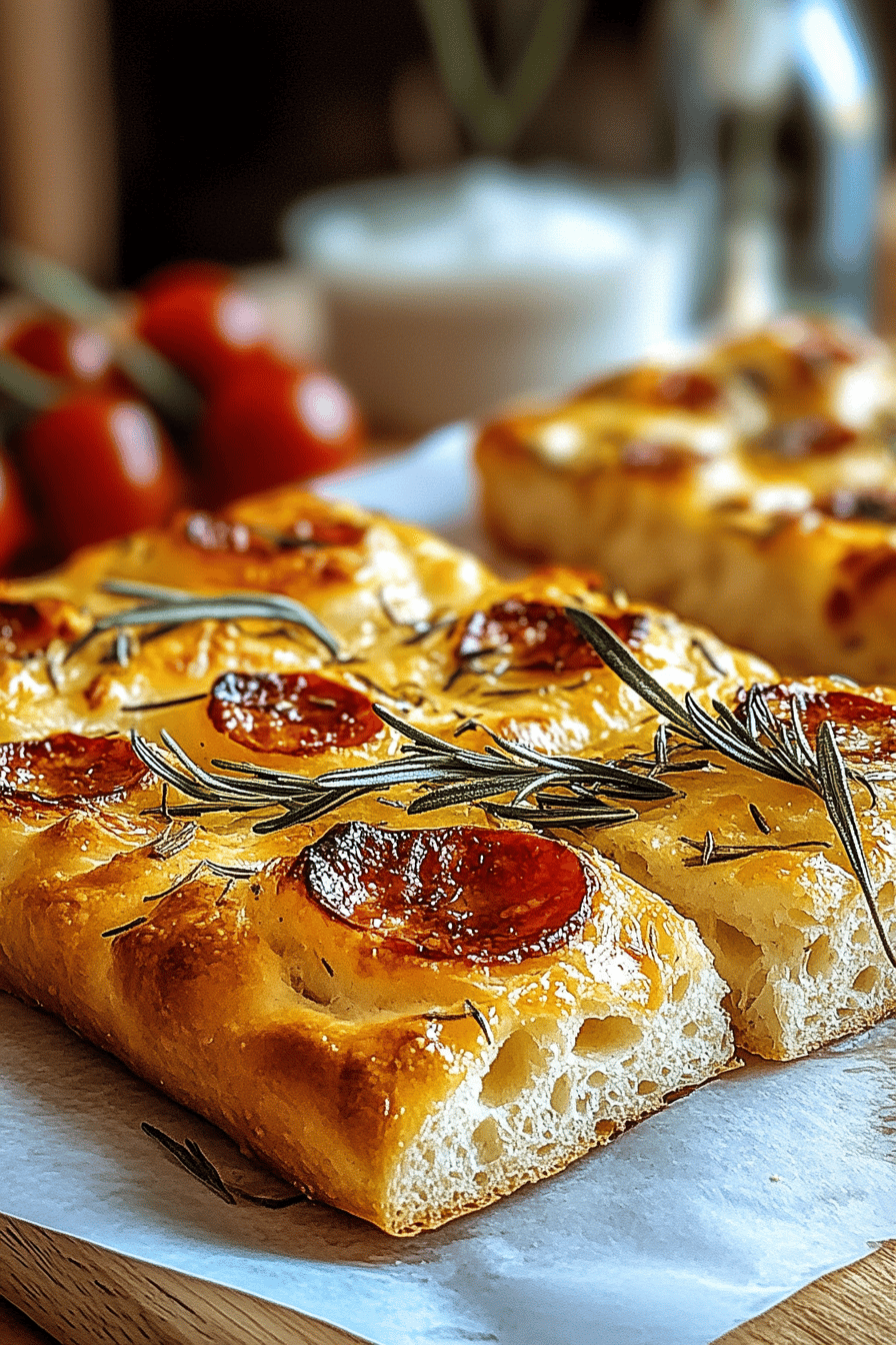 Rosmarin Focaccia Brot Final Dish Presentation