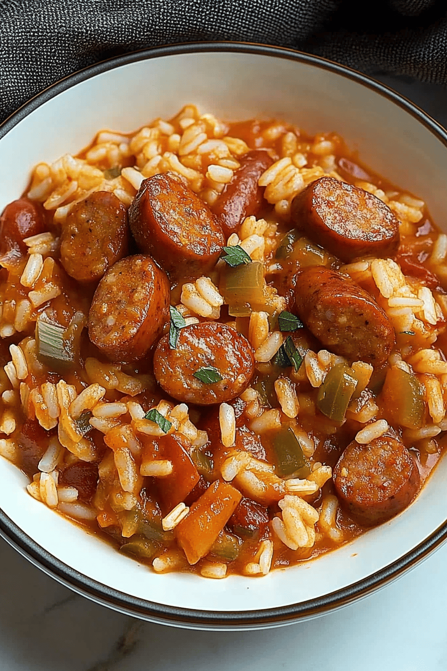 Sausage Jambalaya Final Dish Presentation