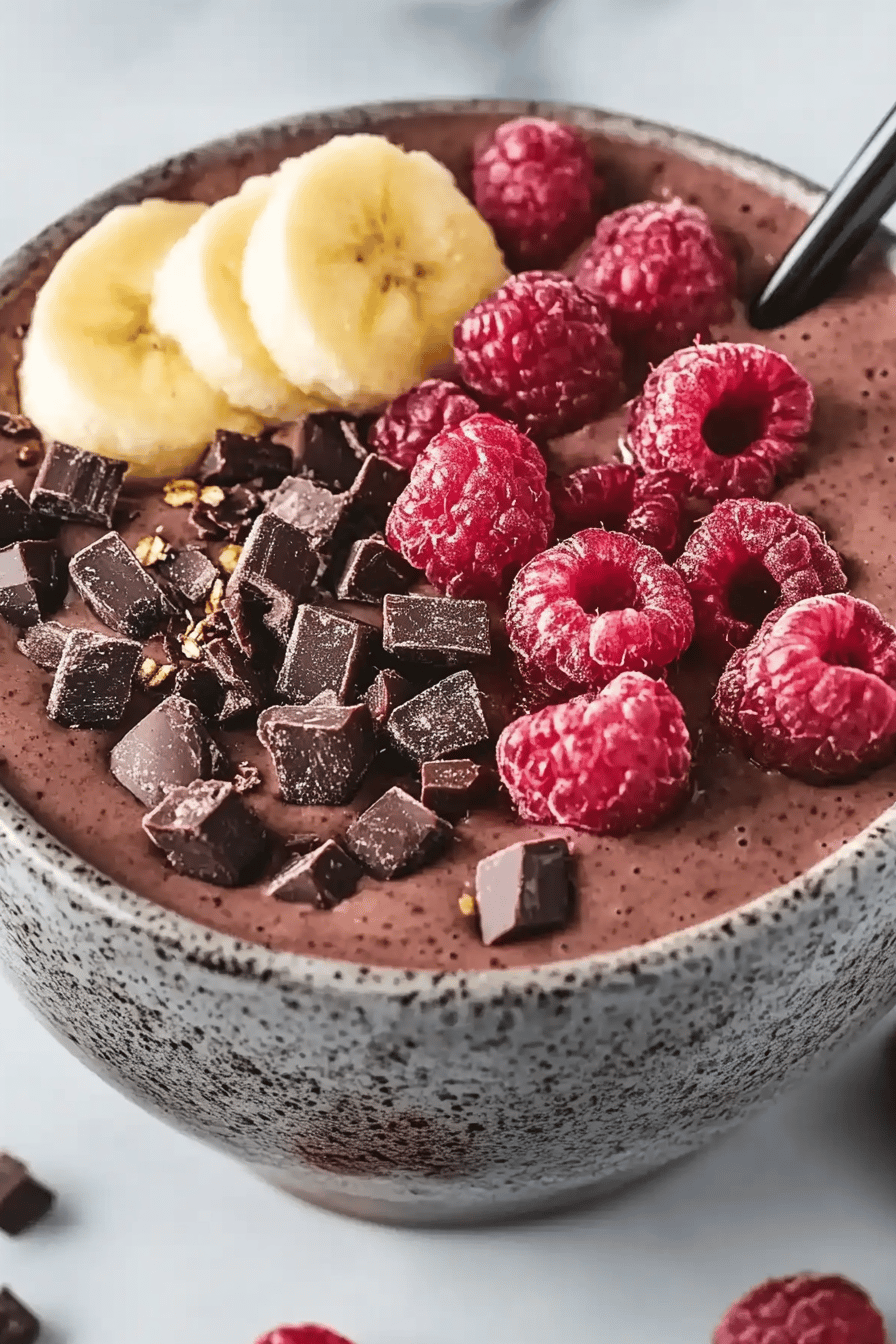 Schoko Himbeer Smoothie Bowl ingredients