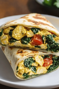 Spinat-Feta-Frühstück Wraps