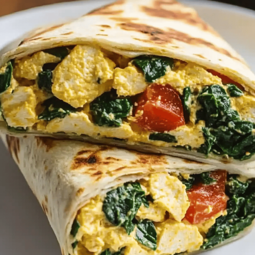 Spinat-Feta-Frühstück Wraps